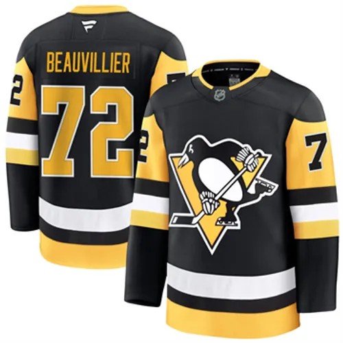 Men's Pittsburgh Penguins Anthony Beauvillier Authentic 2024-25 Home Black Stitched NHL Hockey Jersey