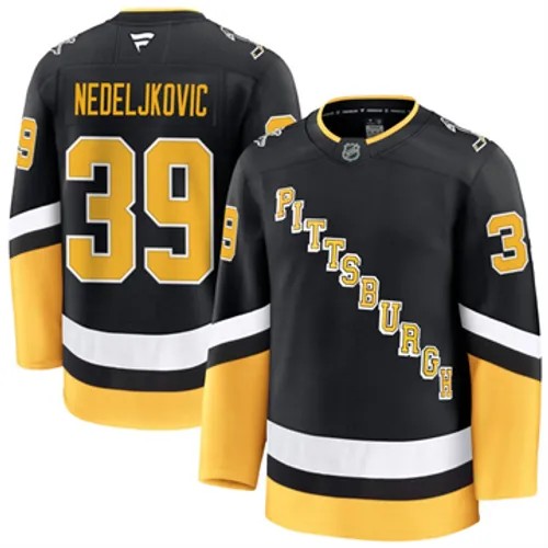 Men's Pittsburgh Penguins Alex Nedeljkovic Authentic 2024-25 Alternate Black Stitched NHL Hockey Jersey