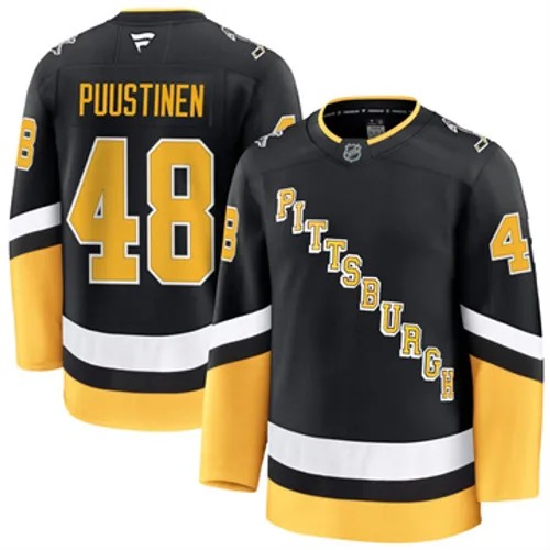 Men's Pittsburgh Penguins Valtteri Puustinen Authentic 2024-25 Alternate Black Stitched NHL Hockey Jersey