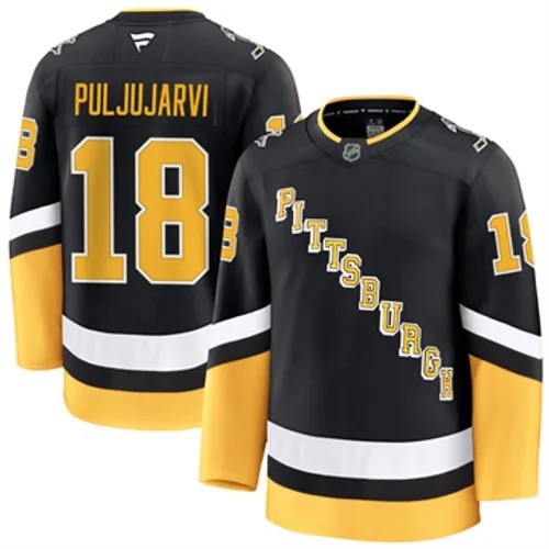 Men's Pittsburgh Penguins Jesse Puljujarvi Authentic 2024-25 Alternate Black Stitched NHL Hockey Jersey