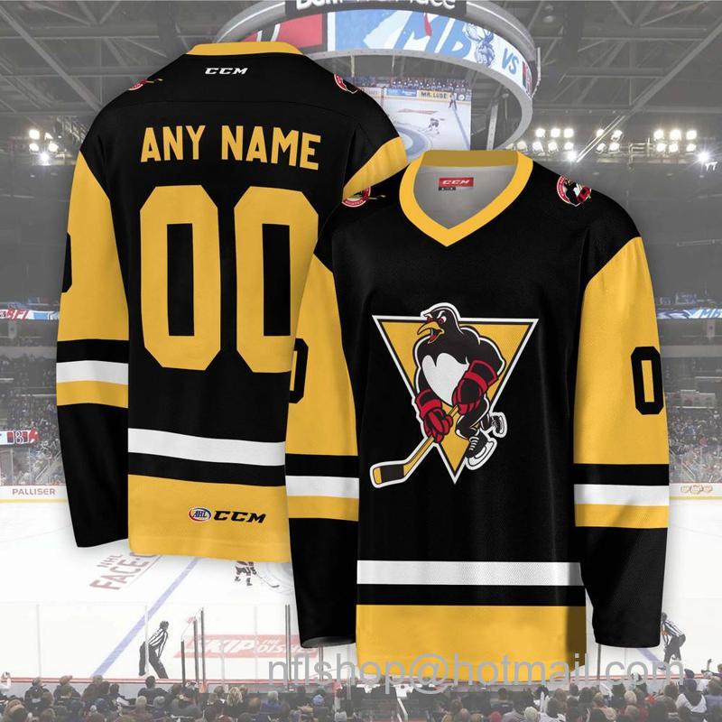 Wilkes-Barre/Scranton Custom Black CCM Hockey Stitched Jersey