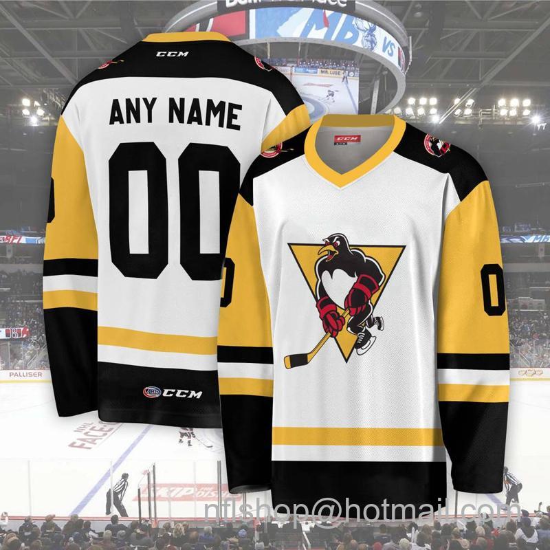 Wilkes-Barre/Scranton Custom White CCM Hockey Stitched Jersey