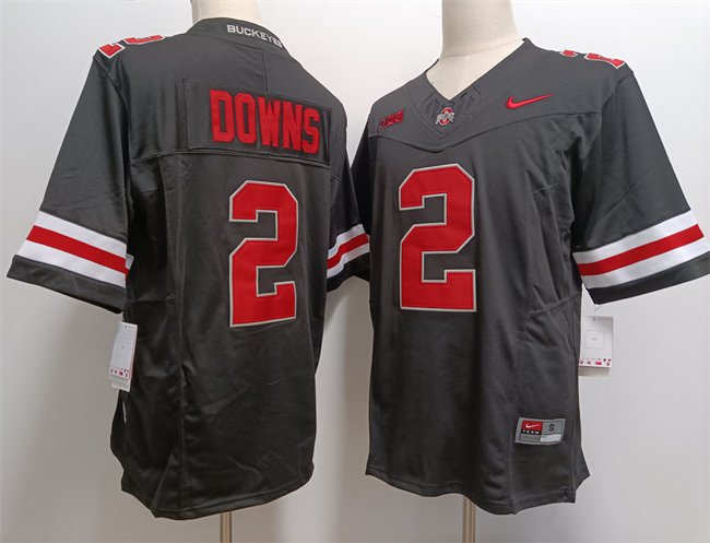 Men's Ohio State Buckeyes #2 Caleb Downs Black F.U.S.E. College Football Jersey