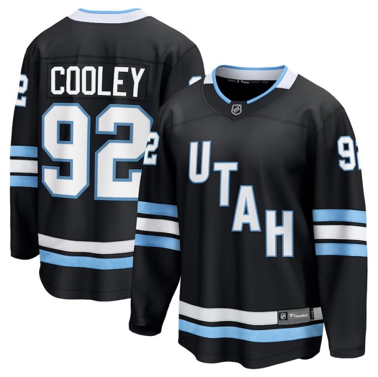 Men's Utah Hockey Club #92 Logan Cooley Black Breakaway Player Jersey