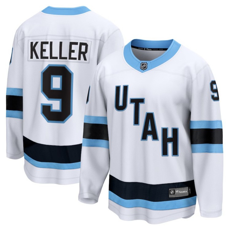 Men's Utah Hockey Club #9 Clayton Keller White Breakaway Player Jersey
