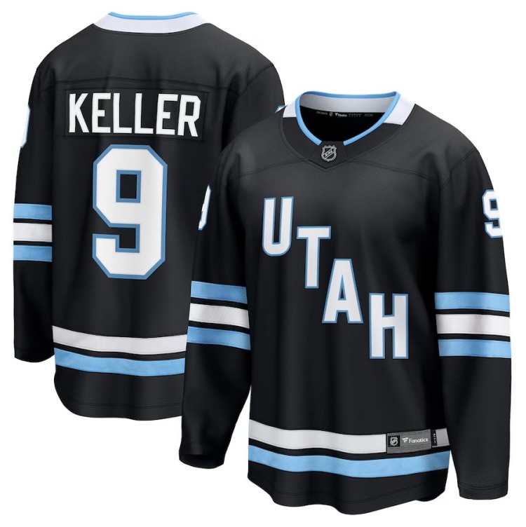Men's Utah Hockey Club #9 Clayton Keller Black Breakaway Player Jersey