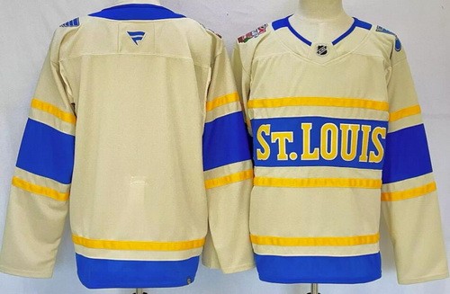 Men's St Louis Blues Cream 2025 Winter Classic Authentic NHL Stitched Hockey Jersey