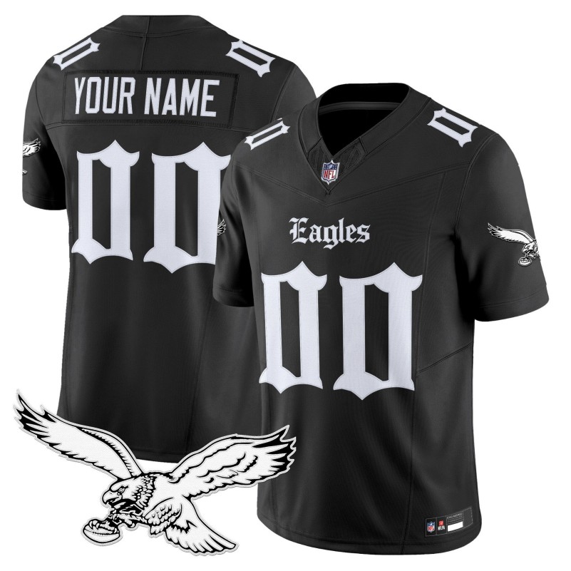 Philadelphia Eagles 'Gothic Philly Edition' Custom Vapor Limited Stitched Football Jersey Black