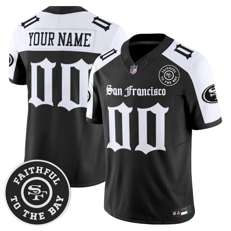 San Francisco 49ers 'Gothic Edition' Custom Vapor Limited Stitched Football Jersey Black White