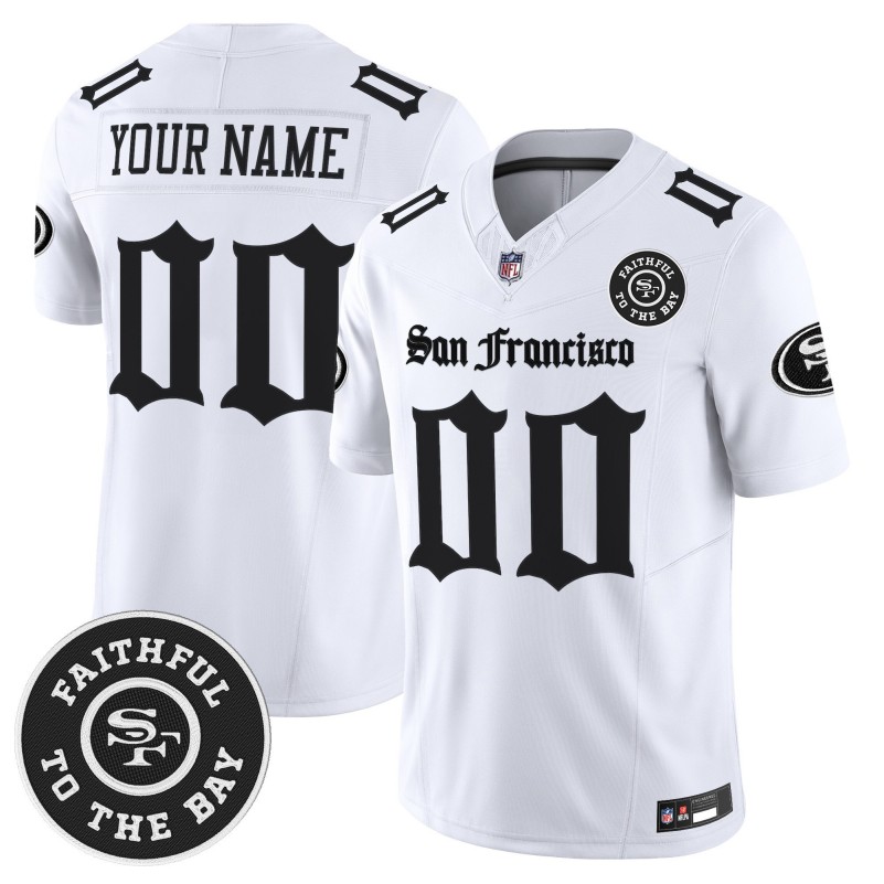 San Francisco 49ers 'Gothic Edition' Custom Vapor Limited Stitched Football Jersey White