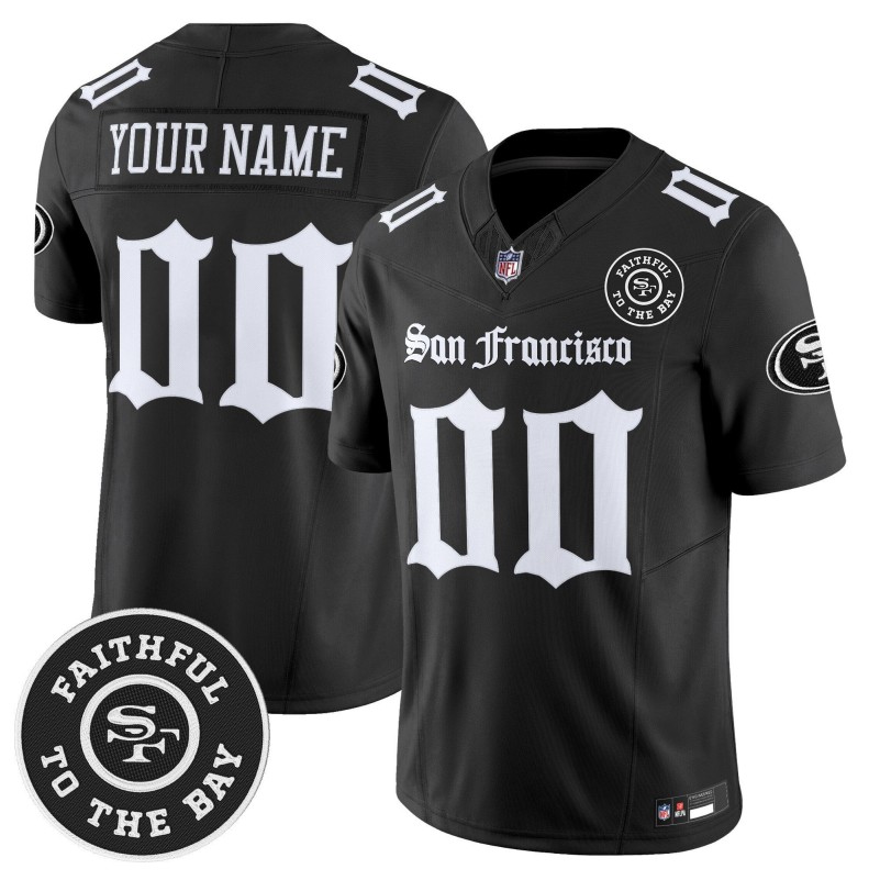 San Francisco 49ers 'Gothic Edition' Custom Vapor Limited Stitched Football Jersey Black