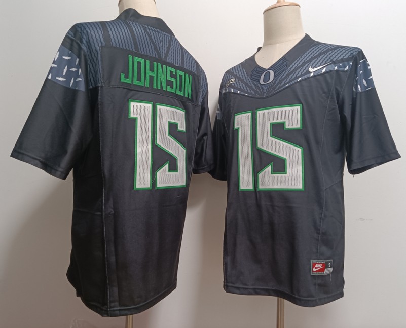 Men's Oregon Ducks #15 Tez Johnson Black FUSE Nike Limited NCAA Football Stitched Jersey