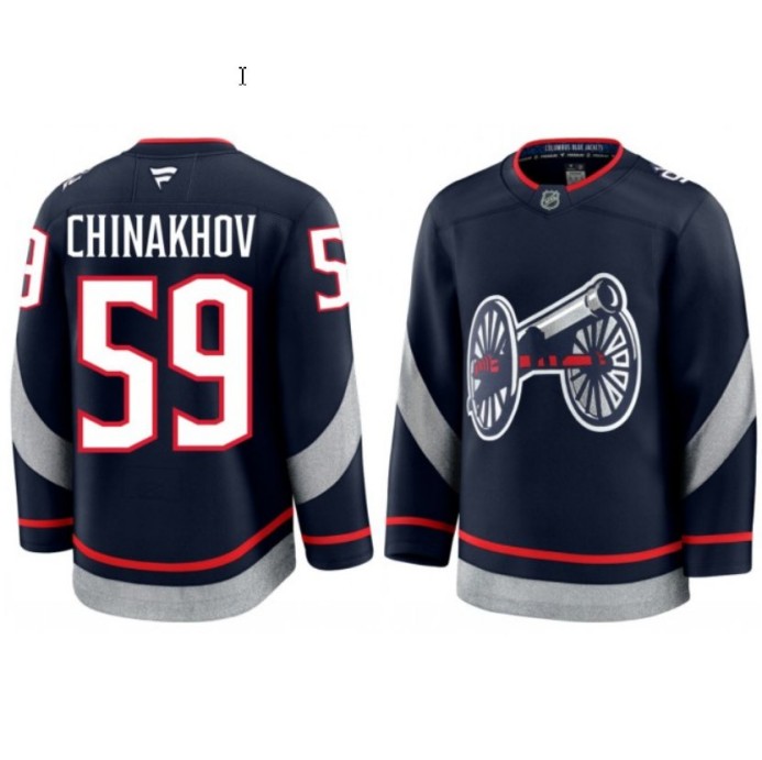 Men's Columbus Blue Jackets #59 Yegor Chinakhov Navy 2025 Stadium Series Alternate Stitched Hockey Jersey