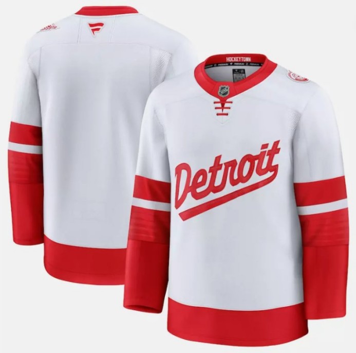 Men's Detroit Red Wings Blank White 2025 Stadium Series Stitched Hockey Jersey