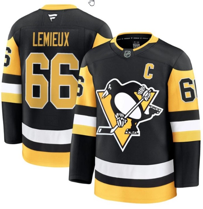 Men's Pittsburgh Penguins #66 Mario Lemieux Black 2025 Premium Stitched Hockey Jersey