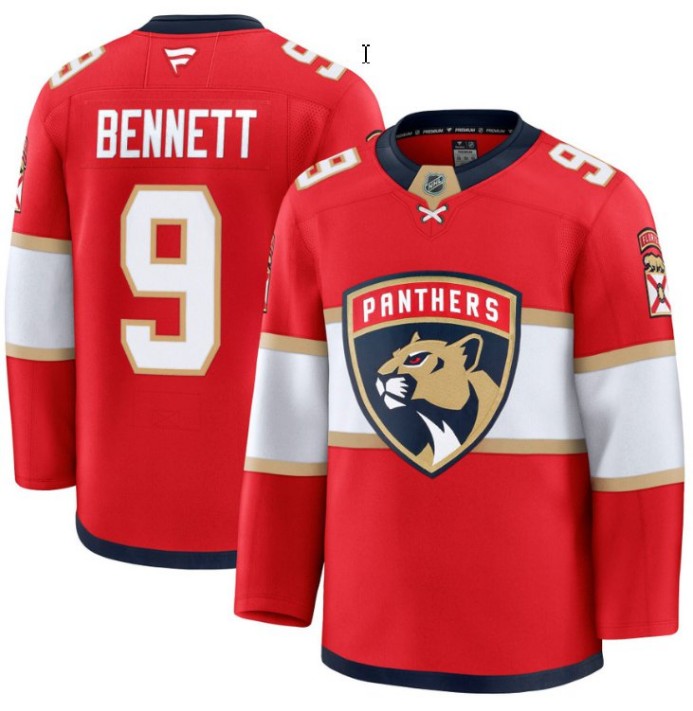 Men's Florida Panthers #9 Sam Bennett Red 2025 Premium Stitched Hockey Jersey