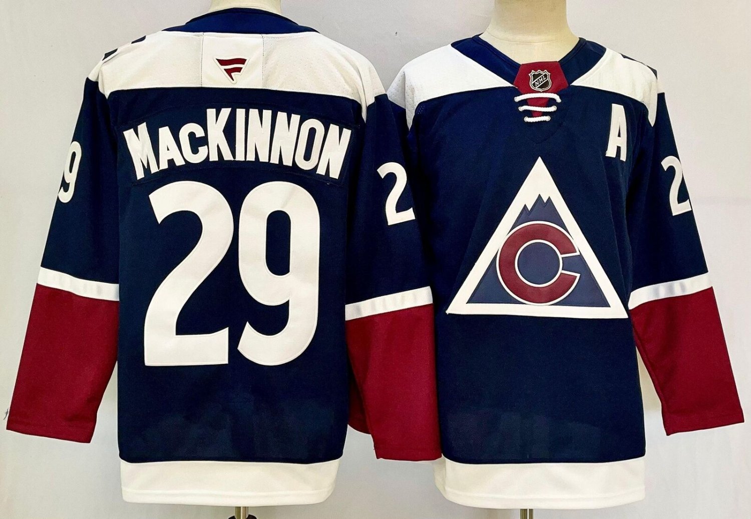 Men's Colorado Avalanche #29 Nathan MacKinnon Navy With A Patch Authentic NHL Stitched Hockey Jersey