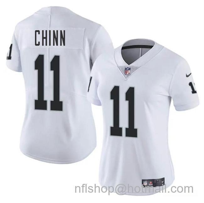 Women's Las Vegas Raiders #11 Jeremy Chinn White 2025 Vapor Stitched Jersey