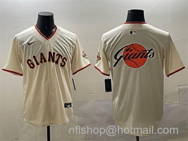 Men's San Francisco Giants Cream Team Big Logo Limited Stitched Baseball Jersey
