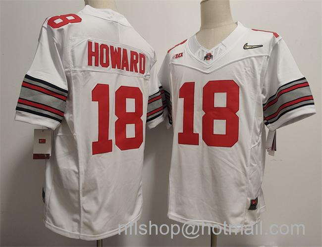Men's Ohio State Buckeyes #18 Will Howard White F.U.S.E. Limited Stitched Jersey