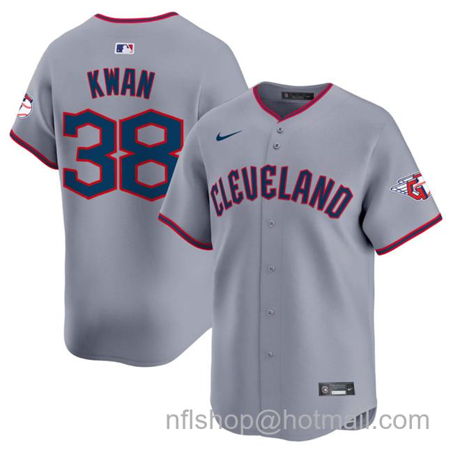 Men's Cleveland Guardians #38 Steven Kwan Grey 2025 Alternate Limited Stitched Baseball Jersey