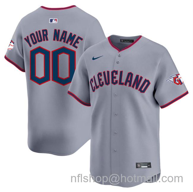 Men's Cleveland Guardians Active Player Custom Grey 2025 Alternate Limited Stitched Baseball Jersey