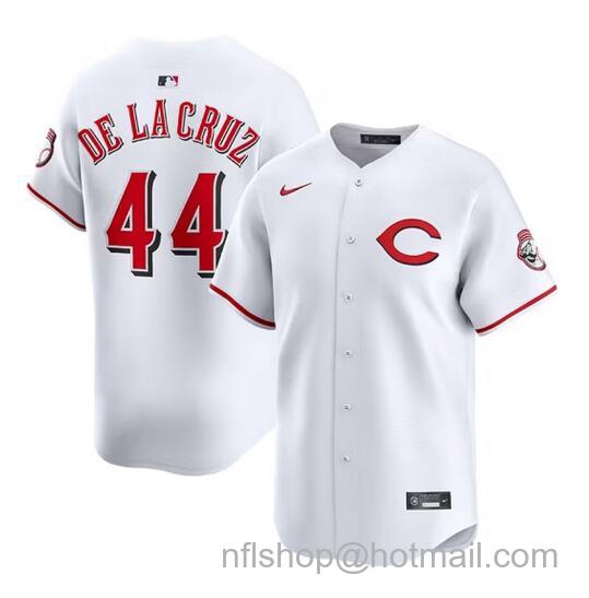 Men's Cincinnati Reds #44 Elly De La Cruz White 2025 Home Limited Stitched Baseball Jersey