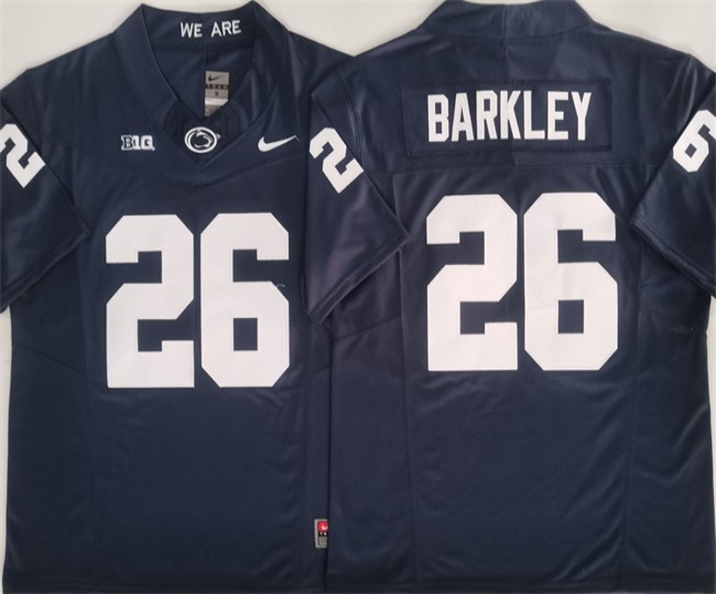 Men's Penn State Nittany Lions #26 Saquon Barkley Navy 2024 F.U.S.E. Stitched Football Jersey
