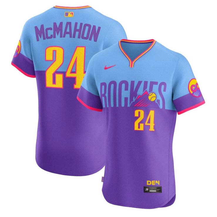 Men's Colorado Rockies #24 Ryan McMahon 2025 City Connect Flex Base Stitched Jersey