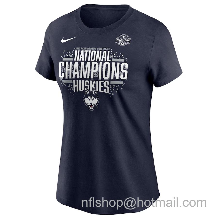 Women's Nike Navy UConn Huskies 2025 NCAA Women's Basketball National Champions Locker Room T-Shirt