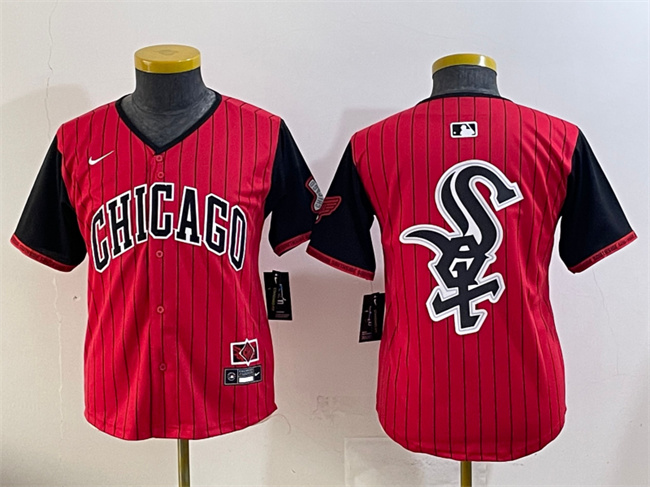 Youth Chicago White Sox Team Big Logo Red Black 2025 City Connect Limited Stitched MLB Jersey