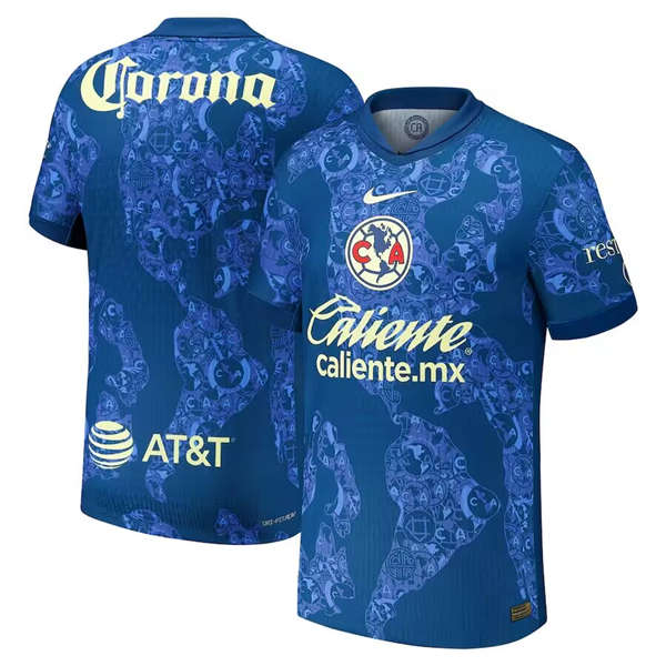 Men's Club American Team Custom Blue 2024-25 Away Soccer Jersey
