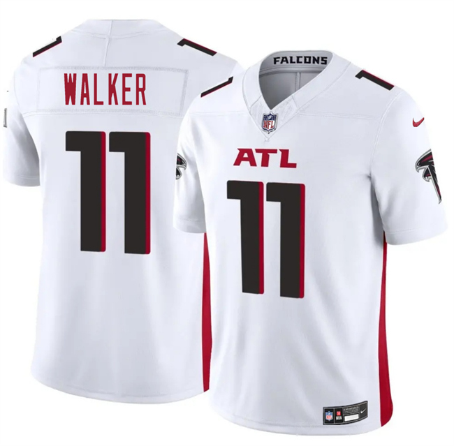 Men's Atlanta Falcons #11 Jalon Walker White 2025 Draft F.U.S.E. Vapor Limited Stitched Football Jersey