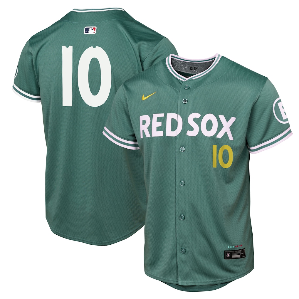 Youth Boston Red Sox #10 Trevor Story Nike 2025 City Connect Limited Player Jersey - Green