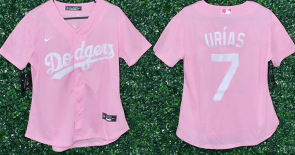 Youth Los Angeles Dodgers #7 Julio Urias Pink Stitched Baseball Jersey