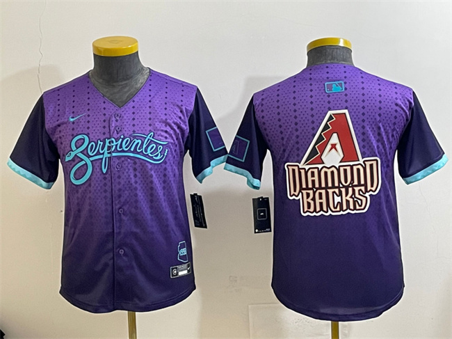 Youth Arizona Diamondbacks Team Big Logo Purple 2025 City Connect Limited Stitched Baseball Jersey
