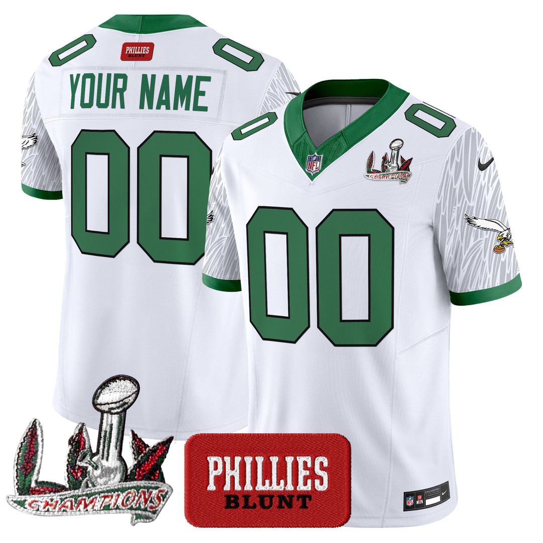 Philadelphia Eagles Phillies Blunt Active Player Custom F.U.S.E. Vapor Limited Stitched Jersey White