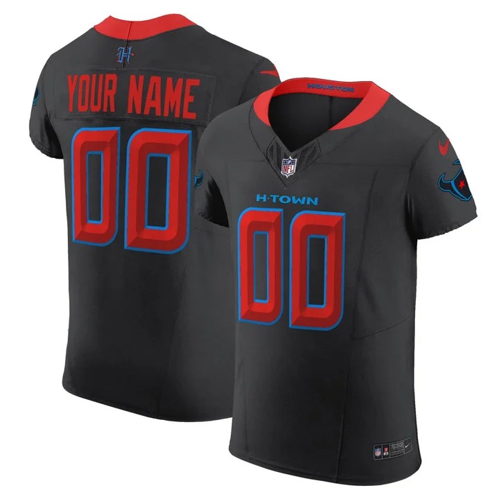 Nike Houston Texans Black Custom NFL ELITE Jersey - All Stitched