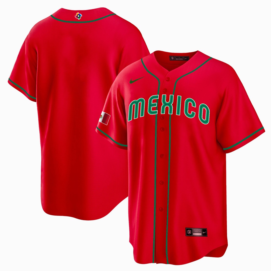 Men's Mexico 2023 Cool Base Team Red Jersey - All Stitched