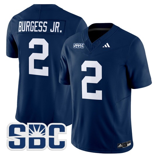 Men's Georgia Southern Eagles #2 Derwin Burgess Jr. Blue 2024 Vapor Limited Stitched Football Jersey