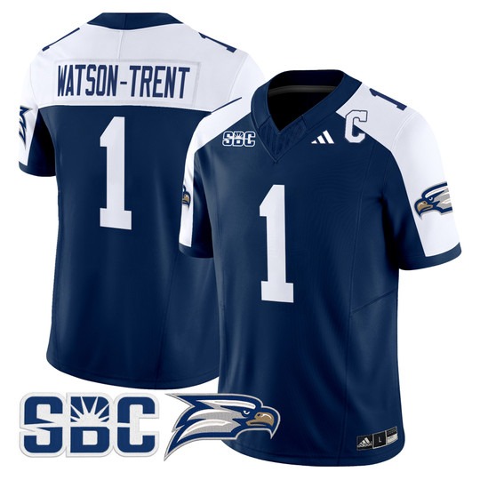 Georgia Southern Eagles 'C patch Custom Blue Alternate 2024 Vapor Limited Stitched Football Jersey