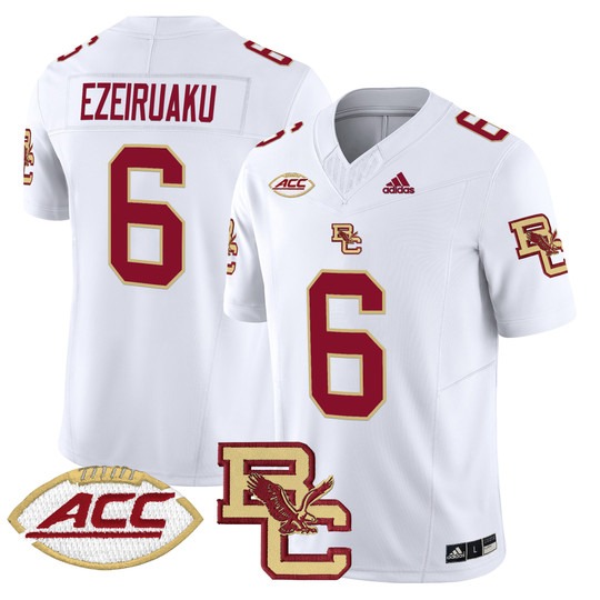 Men's Boston College Eagles #6 Donovan Ezeiruaku White 2024 Vapor Limited Stitched Football Jersey
