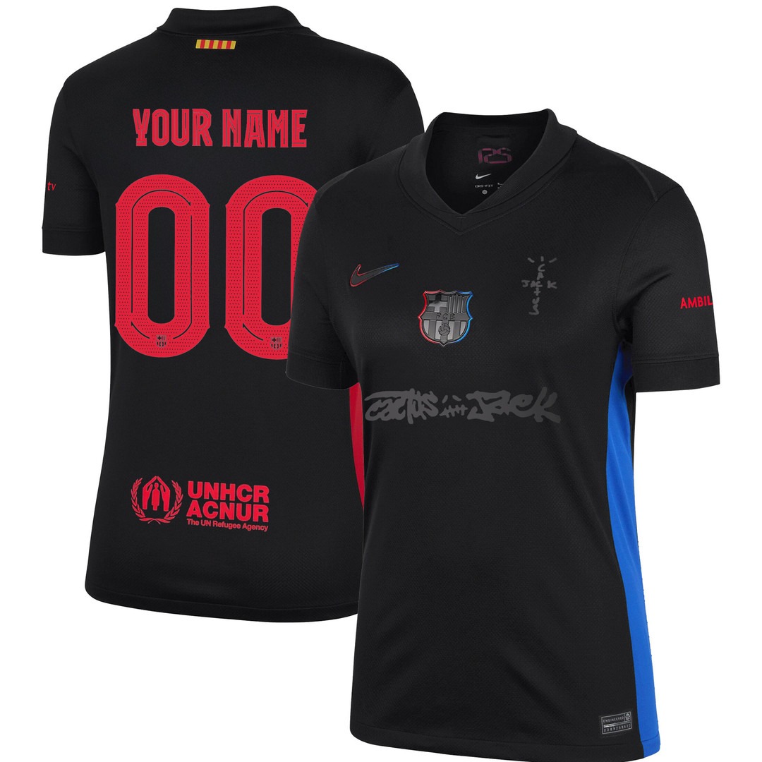 Women's FC Barcelona x Travis Scott Edition 2024-25 Away Limited Custom Jersey