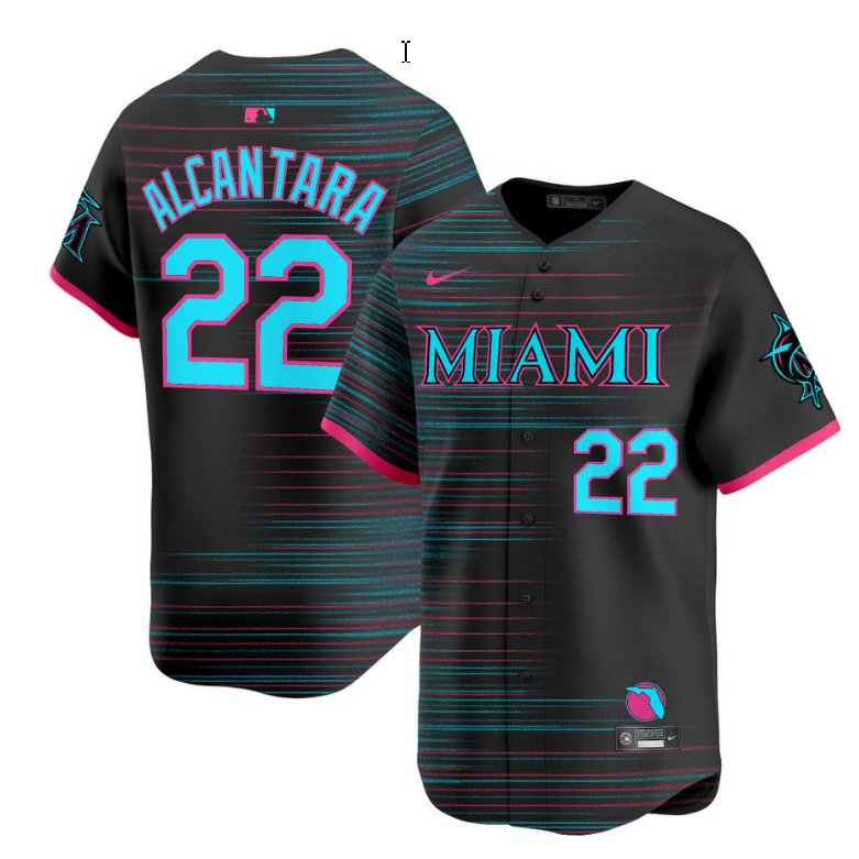 Men's Sandy Alcantara Jersey #22 Miami Marlins 2025 City Connect Vapor Premier Limited Stitched