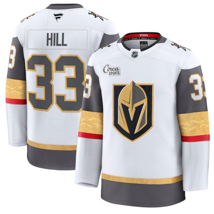 Men's Adin Hill Jersey #33 Vegas Golden Knights Premium Stitched White