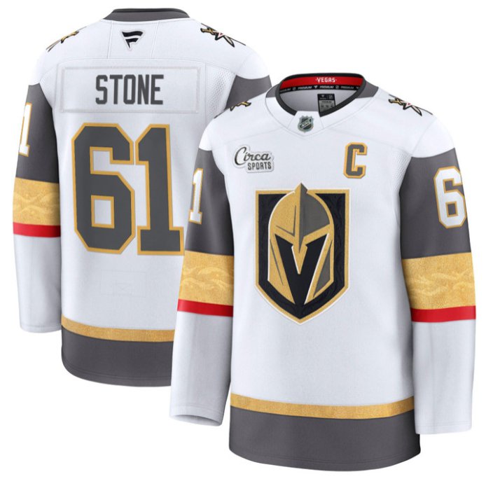 Men's Mark Stone Jersey #61 Vegas Golden Knights Premium Stitched White