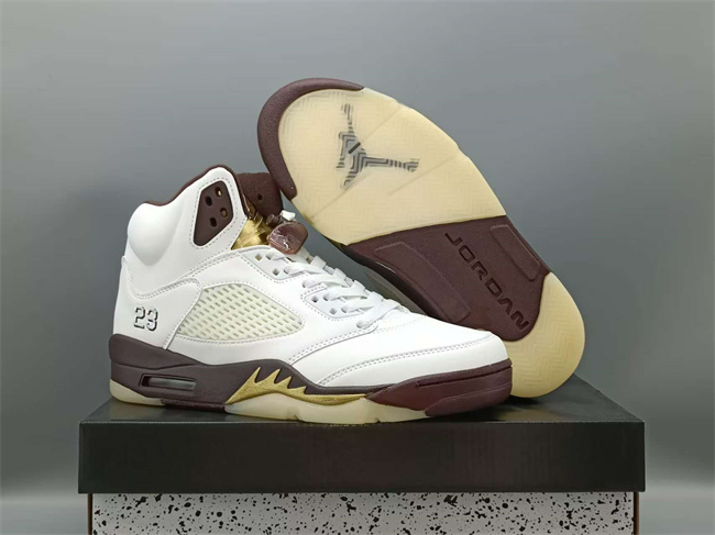 UNISEX Running Weapon Air Jordan 5 White Shoes 098