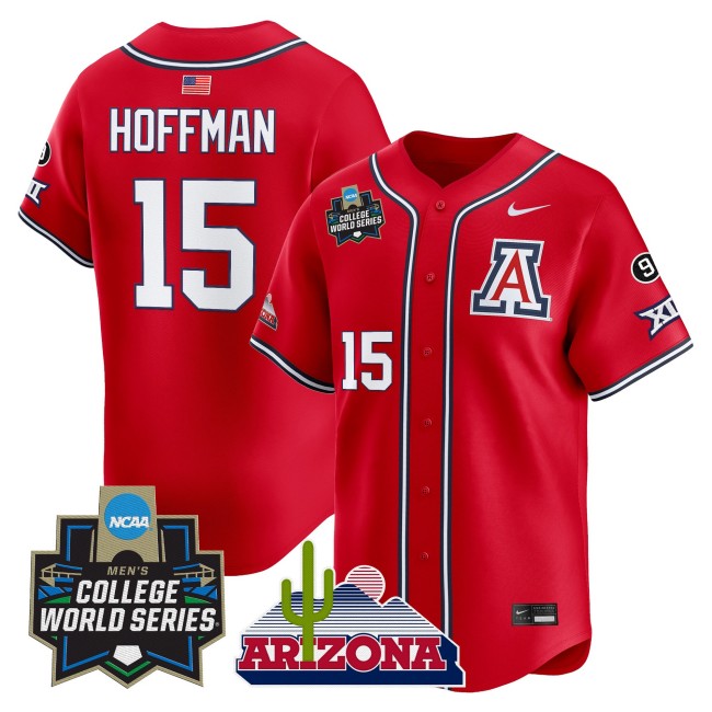 Men's Arizona Wildcats #15 Trevor Hoffman Red 2025 World Series Vapor Premier Limited College Baseball Jersey - All Stitched