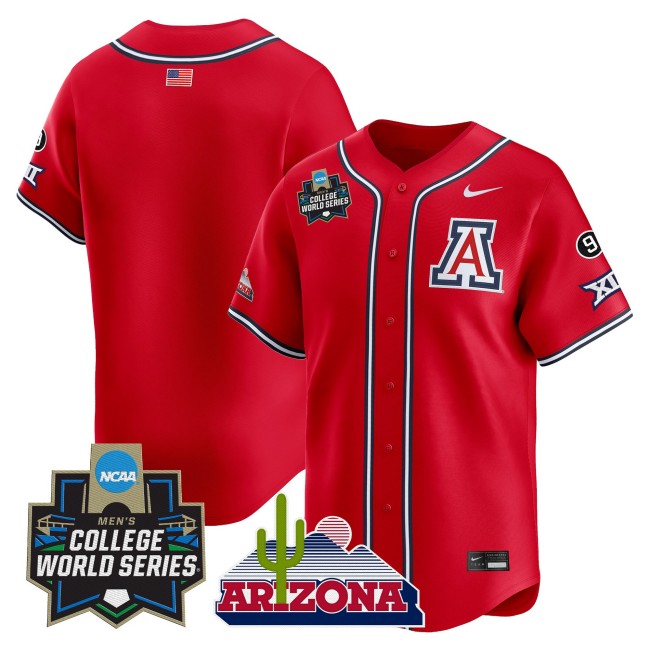 Men's Arizona Wildcats Blank Red 2025 World Series Vapor Premier Limited College Baseball Jersey - All Stitched