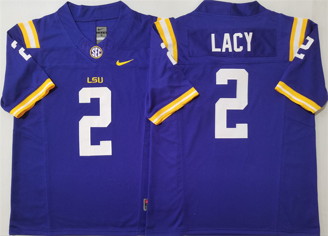 Men's LSU Tigers #2 Kyren Lacy Nike Purple F.U.S.E. Stitched Football Jersey